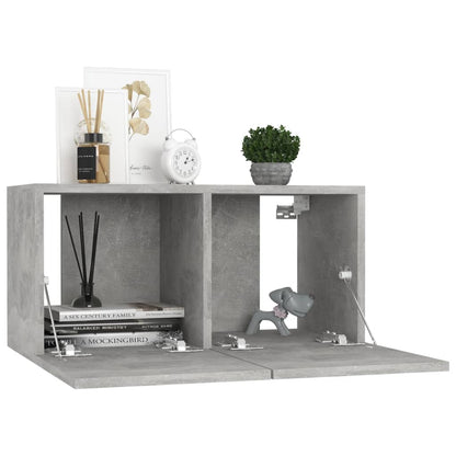 4 Piece TV Cabinet Set Concrete Grey Engineered Wood