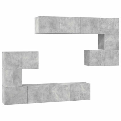 8 Piece TV Cabinet Set Concrete Grey Engineered Wood