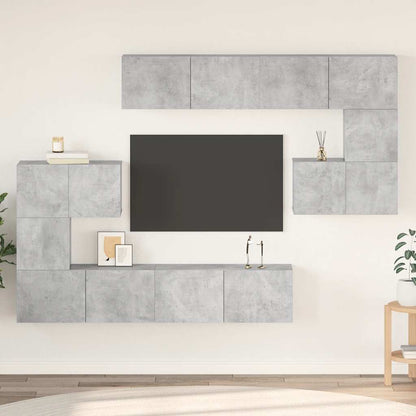 8 Piece TV Cabinet Set Concrete Grey Engineered Wood