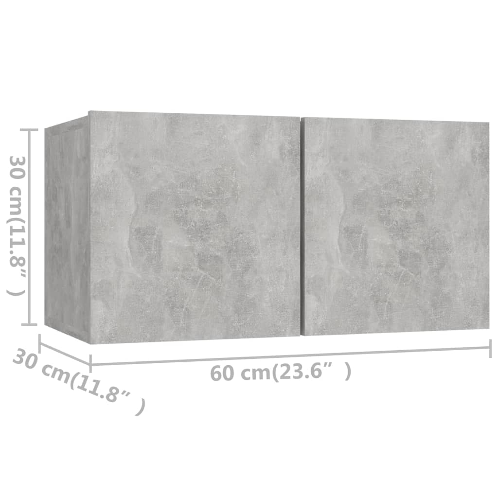 7 Piece TV Cabinet Set Concrete Grey Engineered Wood