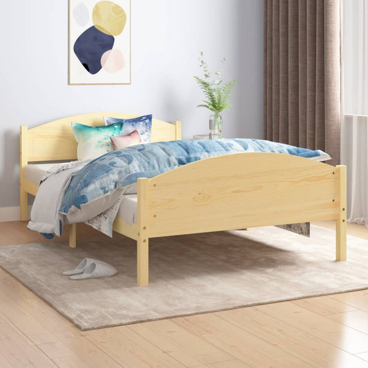 Bed Frame without Mattress Solid Pine Wood 120x200cm
