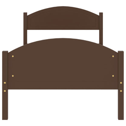 Bed Frame without Mattress Dark Brown Solid Pine Wood 100x200cm