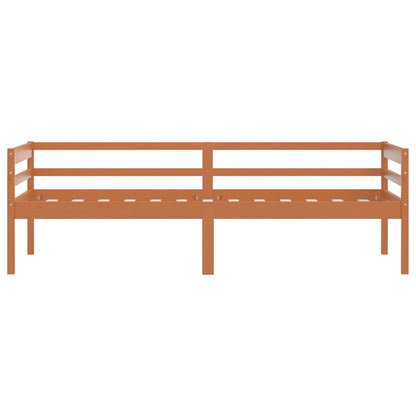 Bed Frame without Mattress Honey Brown Solid Pinewood 90x200 cm