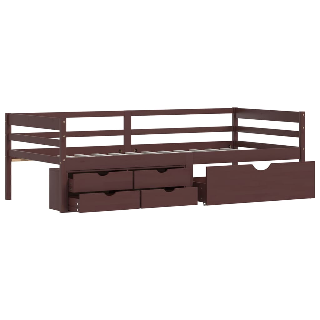 Bed Frame with Storage without Mattress Dark Brown 90x200 cm