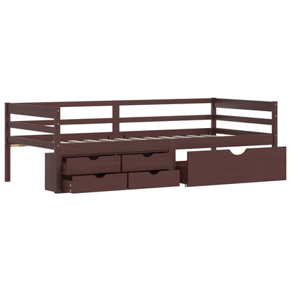 Bed Frame with Storage without Mattress Dark Brown 90x200 cm