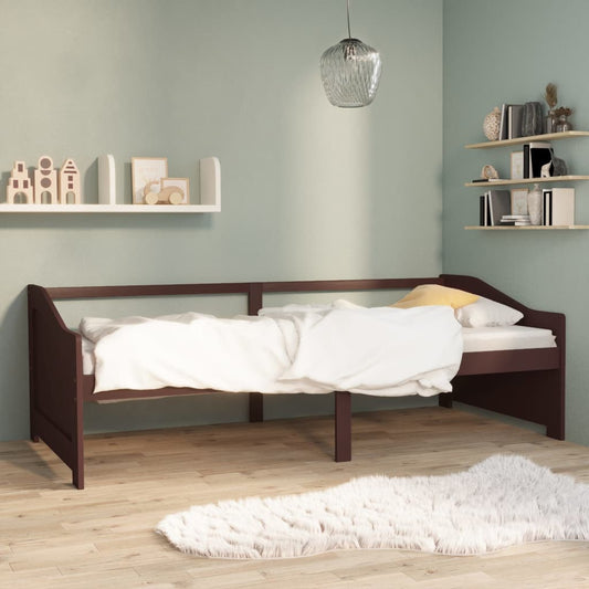 3-Seater Day Bed without Mattress Dark Brown 90x200cm