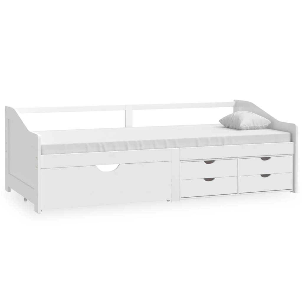 3-Seater Day Bed without Mattress White Solid Pinewood 90x200cm