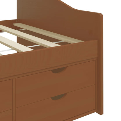 3-Seater Day Bed without Mattress Honey Brown Solid Pinewood 90x200cm