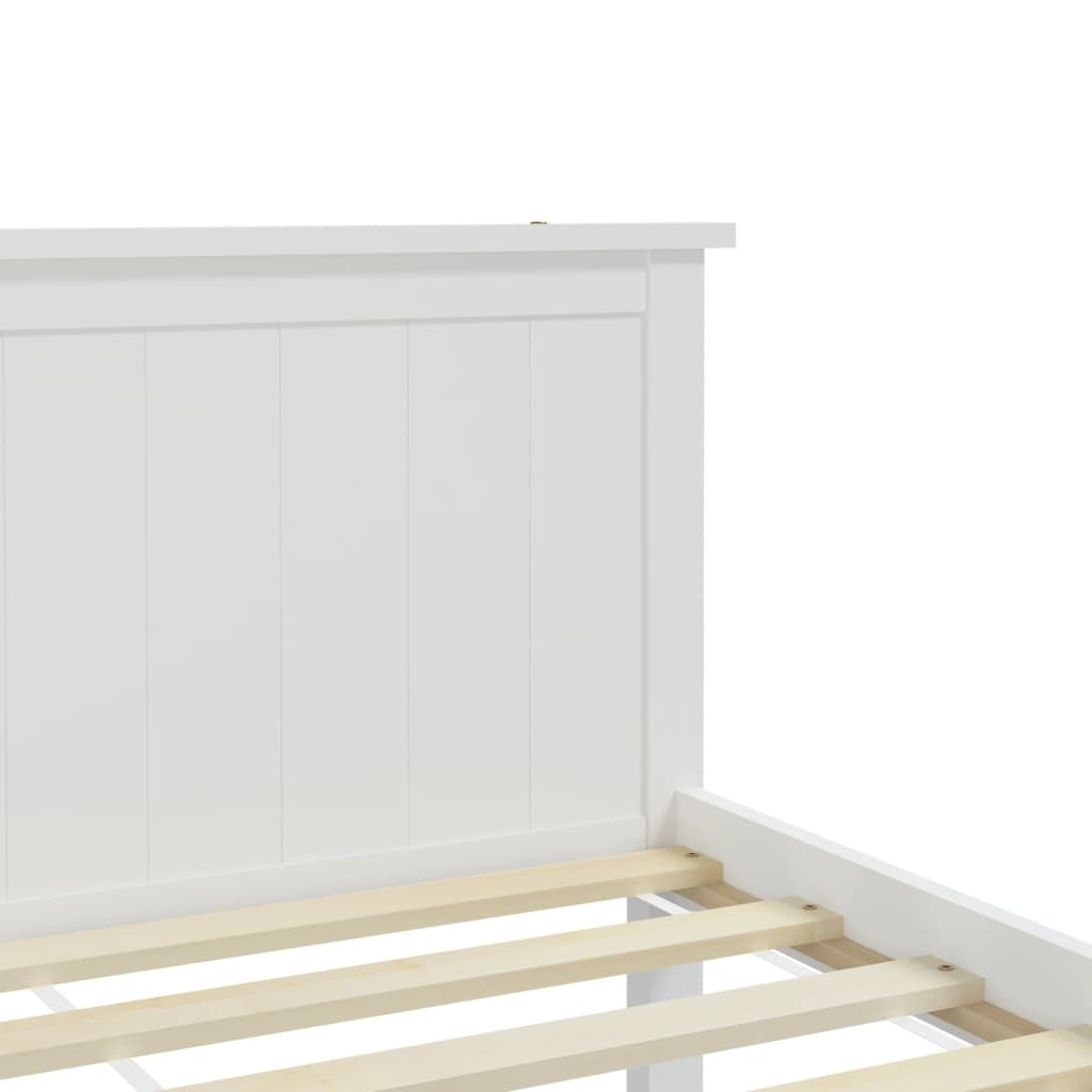 Bed Frame without Mattress White Solid Wood Pine 200x200 cm