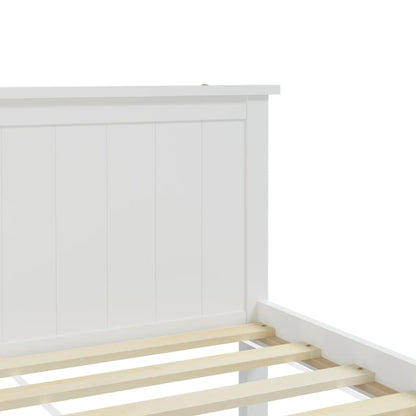 Bed Frame without Mattress White Solid Wood Pine 200x200 cm
