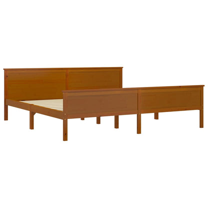 Bed Frame without Mattress Honey Brown Solid Wood Pine 200x200cm