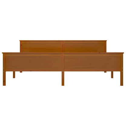 Bed Frame without Mattress Honey Brown Solid Wood Pine 200x200cm