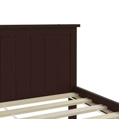 Bed Frame without Mattress Dark Brown Solid Wood Pine 100x200 cm
