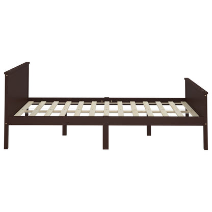 Bed Frame without Mattress Dark Brown Solid Wood Pine 160x200 cm