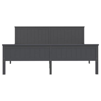 Bed Frame without Mattress Grey Solid Wood Pine 180x200 cm Super King