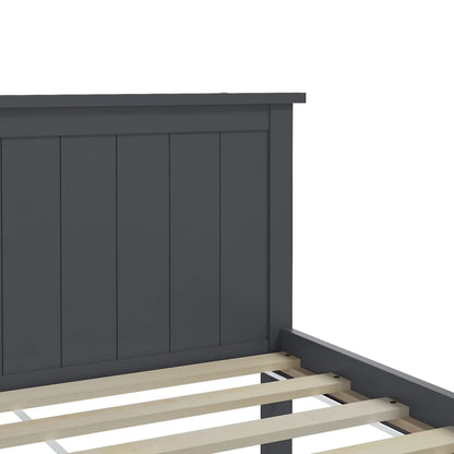 Bed Frame without Mattress Grey Solid Wood Pine 180x200 cm Super King
