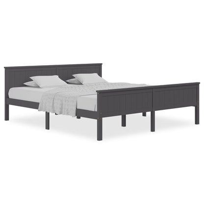 Bed Frame without Mattress Grey Solid Wood Pine 200x200 cm
