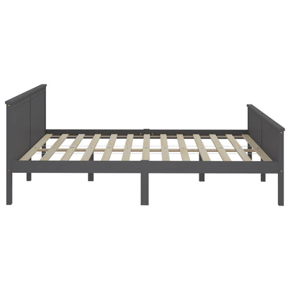 Bed Frame without Mattress Grey Solid Wood Pine 200x200 cm