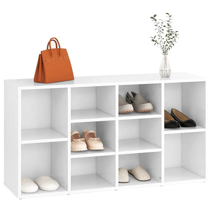 Shoe Bench White 103x30x55 cm Engineered Wood