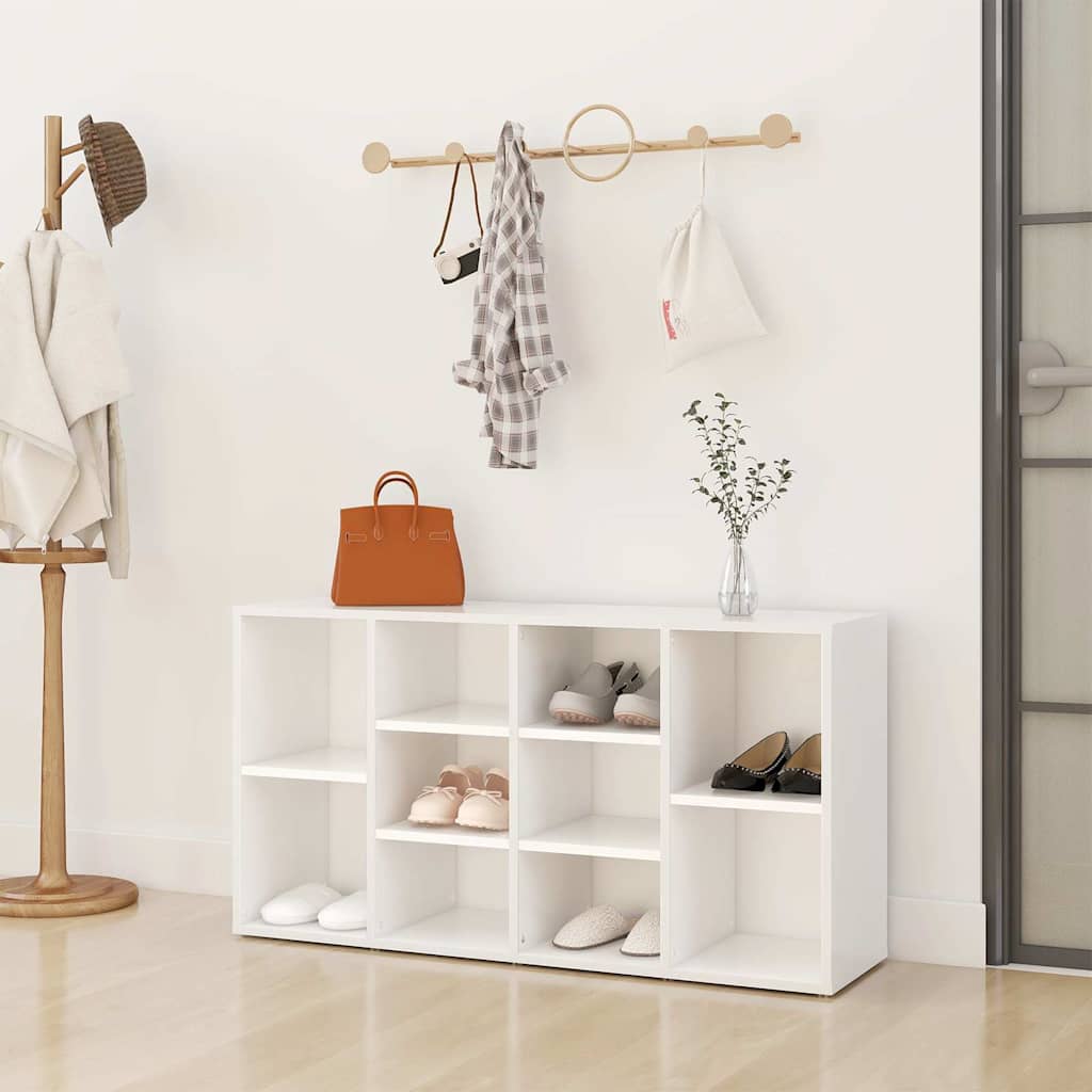 Shoe Bench White 103x30x55 cm Engineered Wood