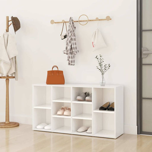 Shoe Bench White 103x30x55 cm Engineered Wood