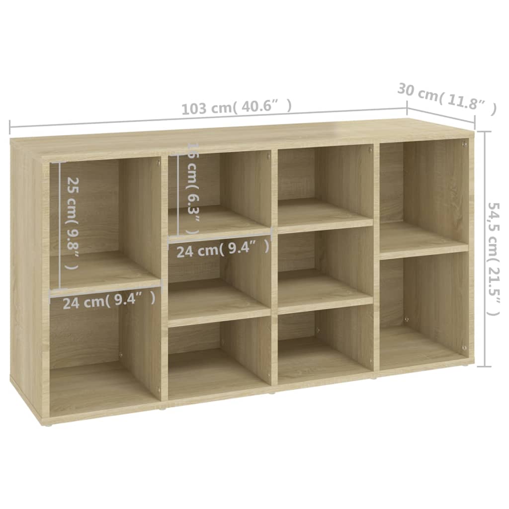 Shoe Bench Sonoma Oak 103x30x55 cm Engineered Wood