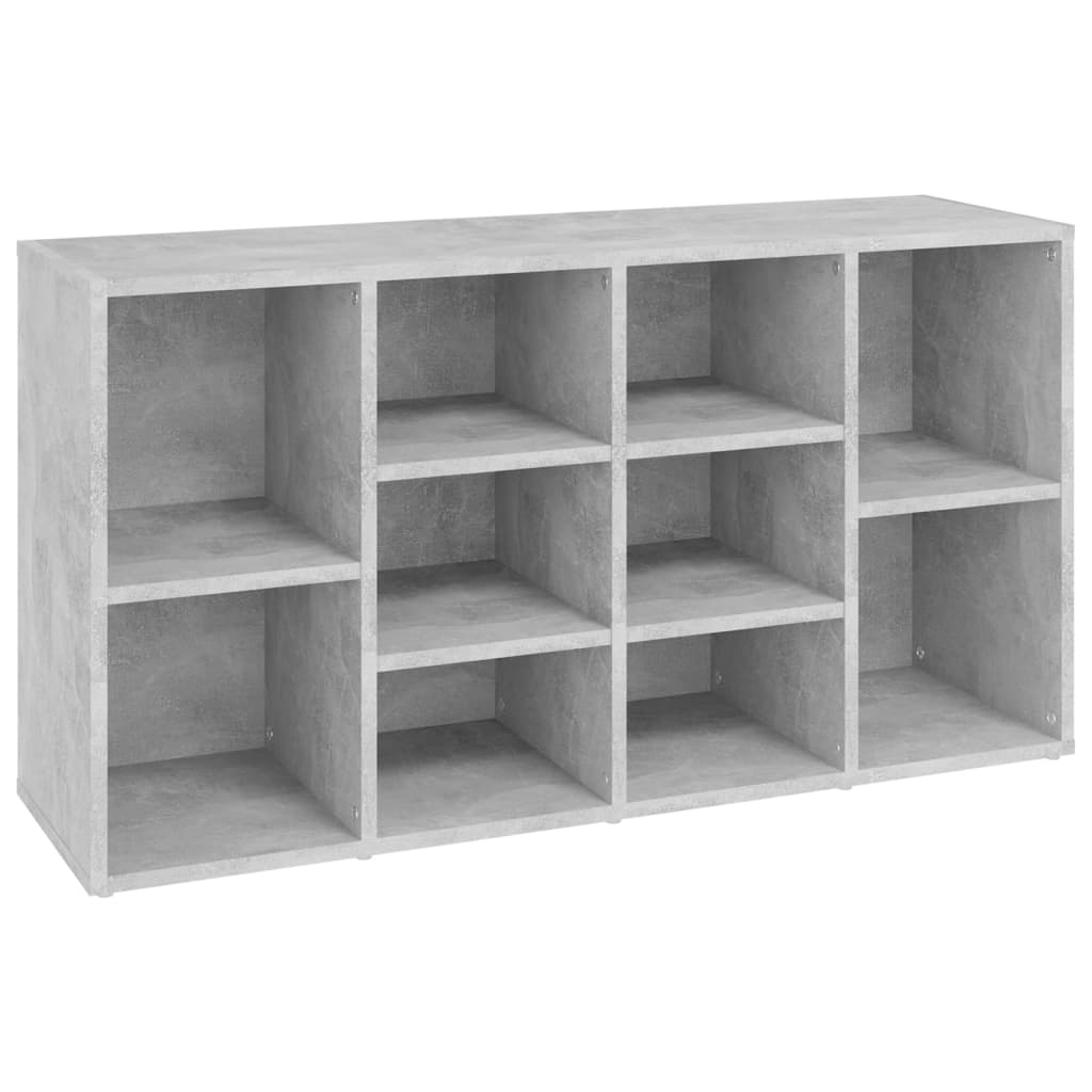 Shoe Bench Concrete Grey 103x30x55 cm Engineered Wood