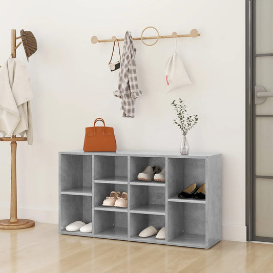 Shoe Bench Concrete Grey 103x30x55 cm Engineered Wood