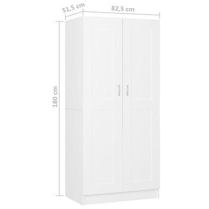 Wardrobe White 82.5x51.5x180 cm Engineered Wood