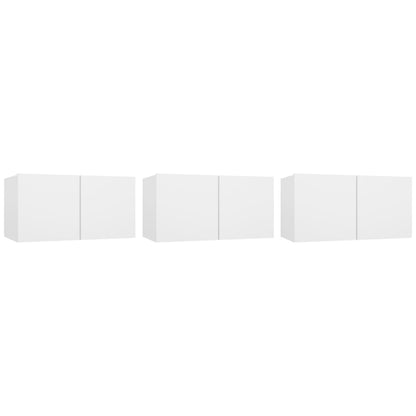 Hanging TV Cabinets 3 pcs White 60x30x30 cm