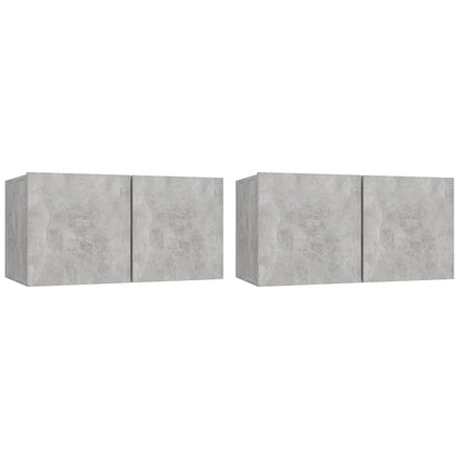 Hanging TV Cabinets 2 pcs Concrete Grey 60x30x30 cm