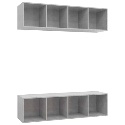 Wall-mounted TV Cabinets 2 pcs Concrete Grey Engineered Wood
