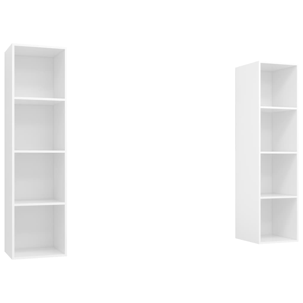 Wall-mounted TV Cabinets 2 pcs White Engineered Wood