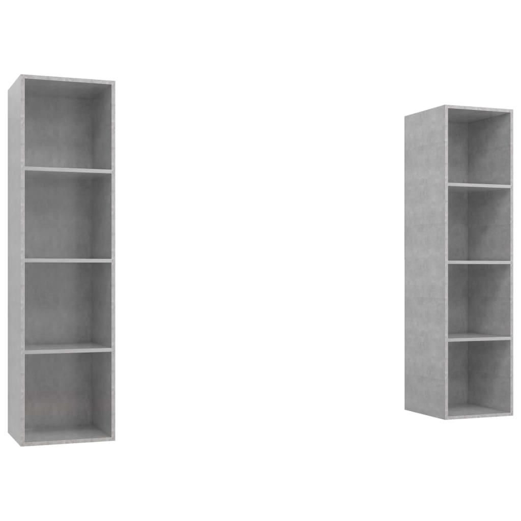 Wall-mounted TV Cabinets 2 pcs Concrete Grey Engineered Wood