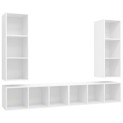 Wall-mounted TV Cabinets 4 pcs White Engineered Wood