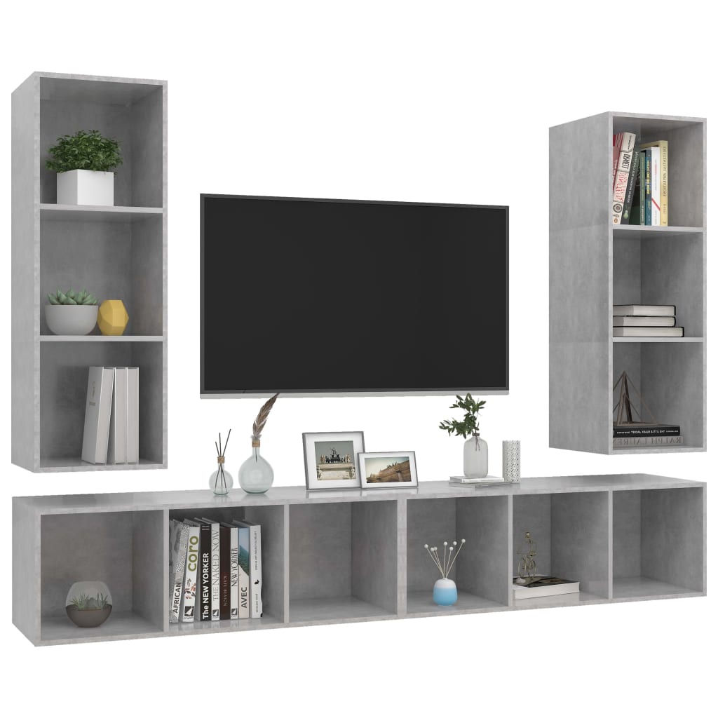 | Wall TV Cabinet | Wall-mounted 4 pcs 37 x 37 x 107.5 cm