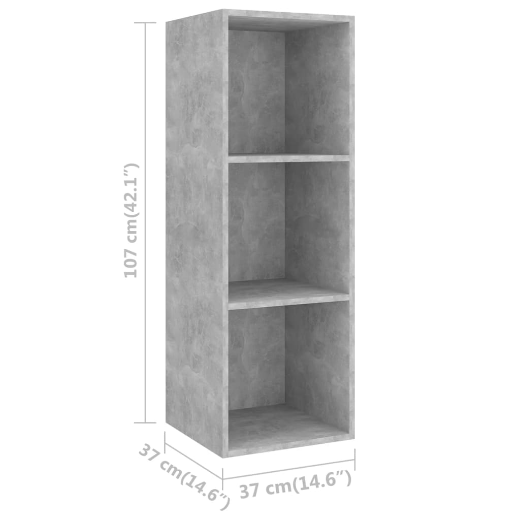 | Wall TV Cabinet | Wall-mounted 4 pcs 37 x 37 x 107.5 cm