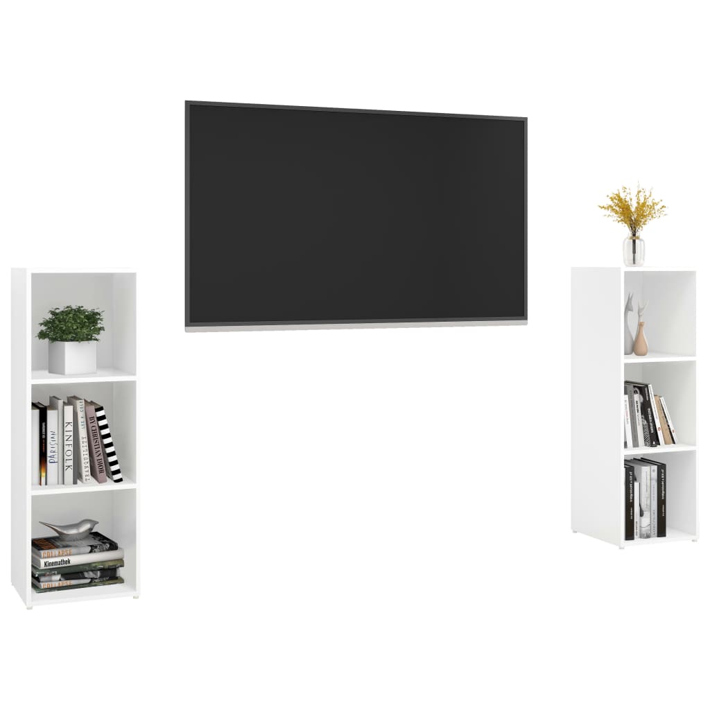 TV Cabinets 2 pcs White 107x35x37 cm Engineered Wood