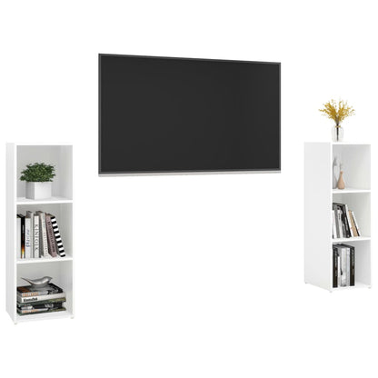 TV Cabinets 2 pcs White 107x35x37 cm Engineered Wood