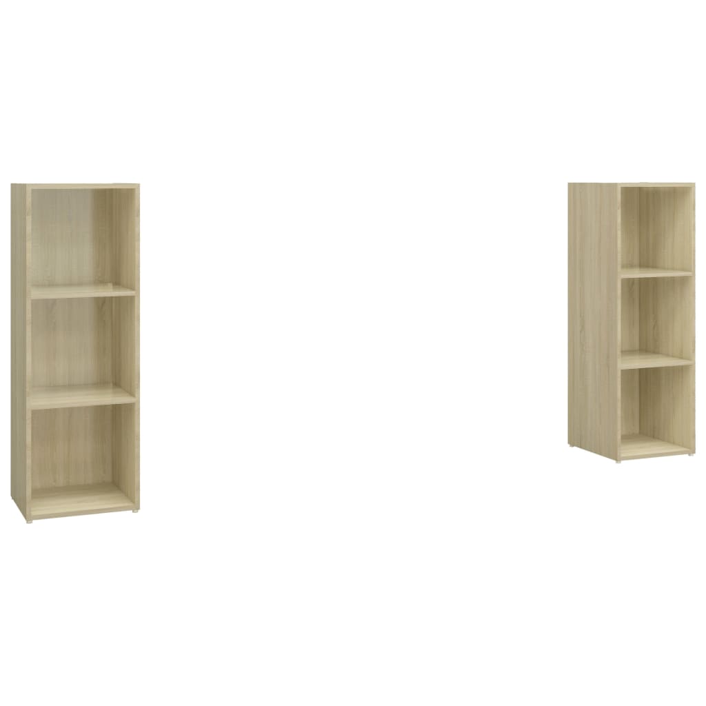 TV Cabinets 2 pcs Sonoma Oak 107x35x37 cm Engineered Wood