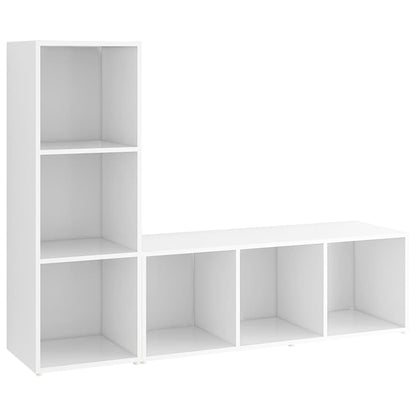 TV Cabinets 2 pcs White 107x35x37 cm Engineered Wood
