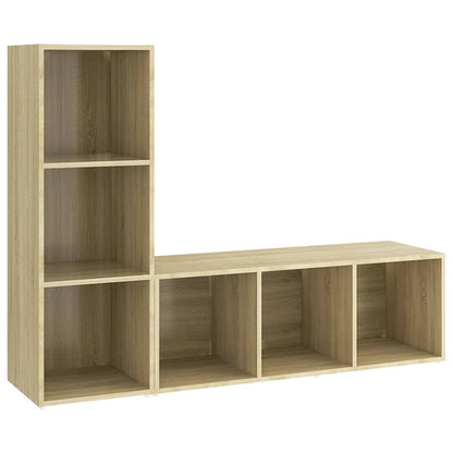 TV Cabinets 2 pcs Sonoma Oak 107x35x37 cm Engineered Wood