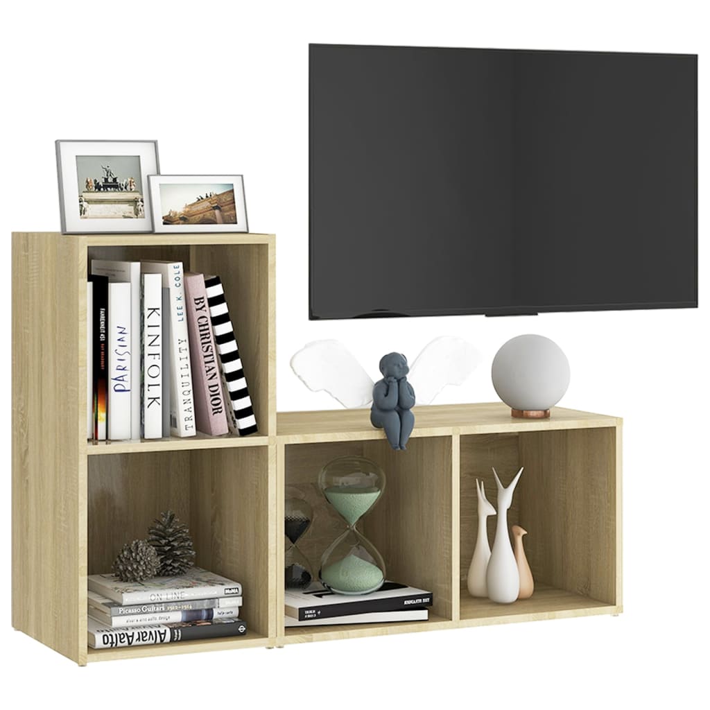 TV Cabinets 2 pcs Sonoma Oak 72x35x36.5 cm Engineered Wood
