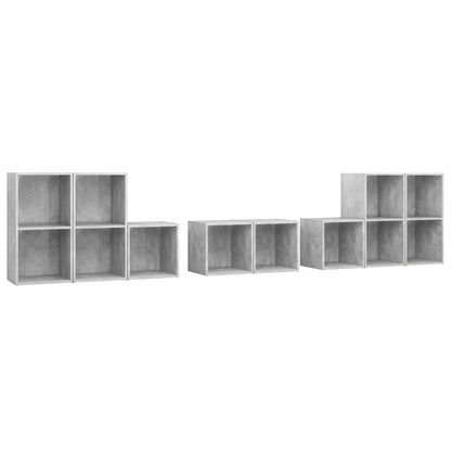 8 Piece TV Cabinet Set Concrete Grey Engineered Wood
