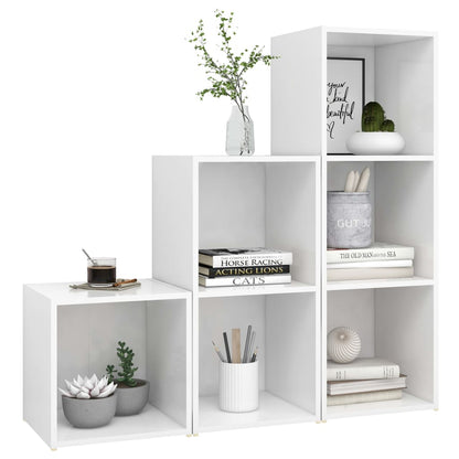 3 Piece TV Cabinet Set White Engineered Wood