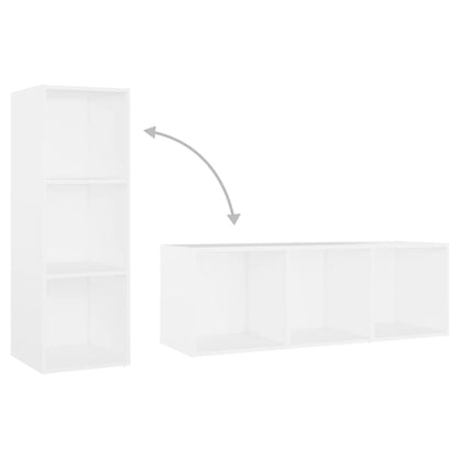 3 Piece TV Cabinet Set White Engineered Wood