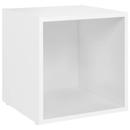 3 Piece TV Cabinet Set White Engineered Wood