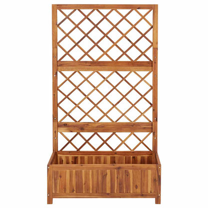 Raised Bed with Trellis 85x38x150 cm Solid Acacia Wood