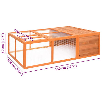 Garden Animal Cage 150x100x50 cm Solid Firwood