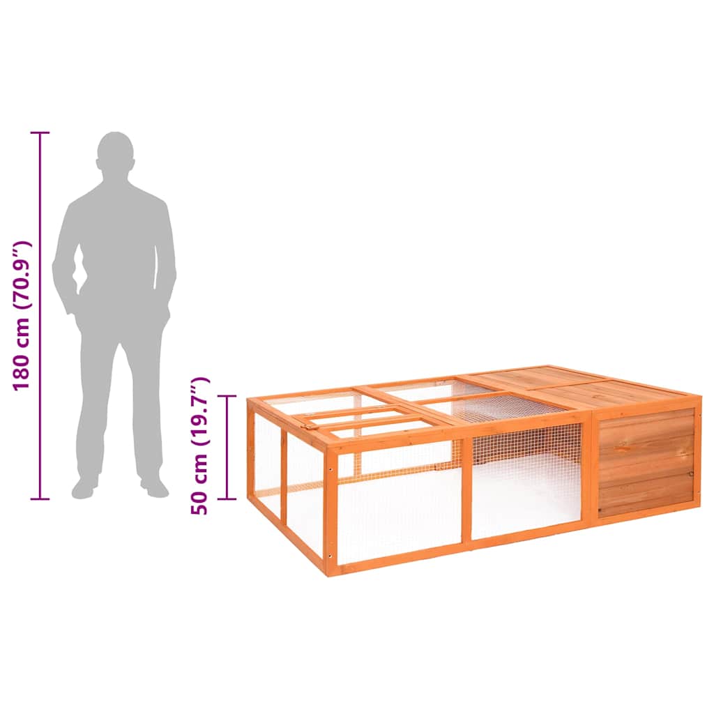 Garden Animal Cage 150x100x50 cm Solid Firwood